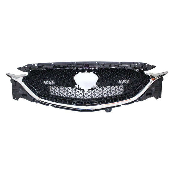 Grille Front Mazda Cx5 2017-2021 Ptd Black Mesh With Chrome Molding/Adaptive Cruise Without Camera , Ma1200223