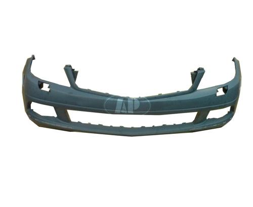 2008-2011 Mercedes C300 Bumper Front Primed Without Sensor With H L Washer Without Amg Sport Pkg