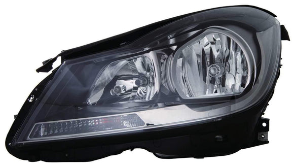 2012-2015 Mercedes C300 Head Lamp Driver Side Halogen Black Housing Coupe Without Cornering Lamp High Quality