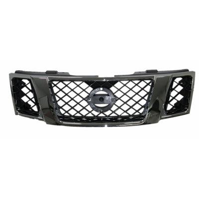 2008-2012 Nissan Pathfinder Grille Assembly Matte-Black With Chrome Mldg