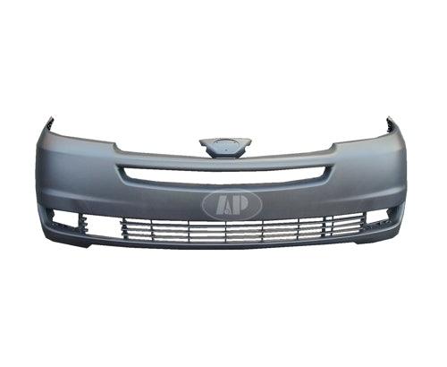 2004-2005 Toyota Sienna Bumper Front Primed With Radar Hole Without Sensors