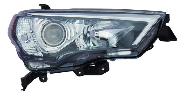 2014-2021 Toyota 4Runner Head Lamp Passenger Side Halogen With Chrome Trim/Black Bezel High Quality